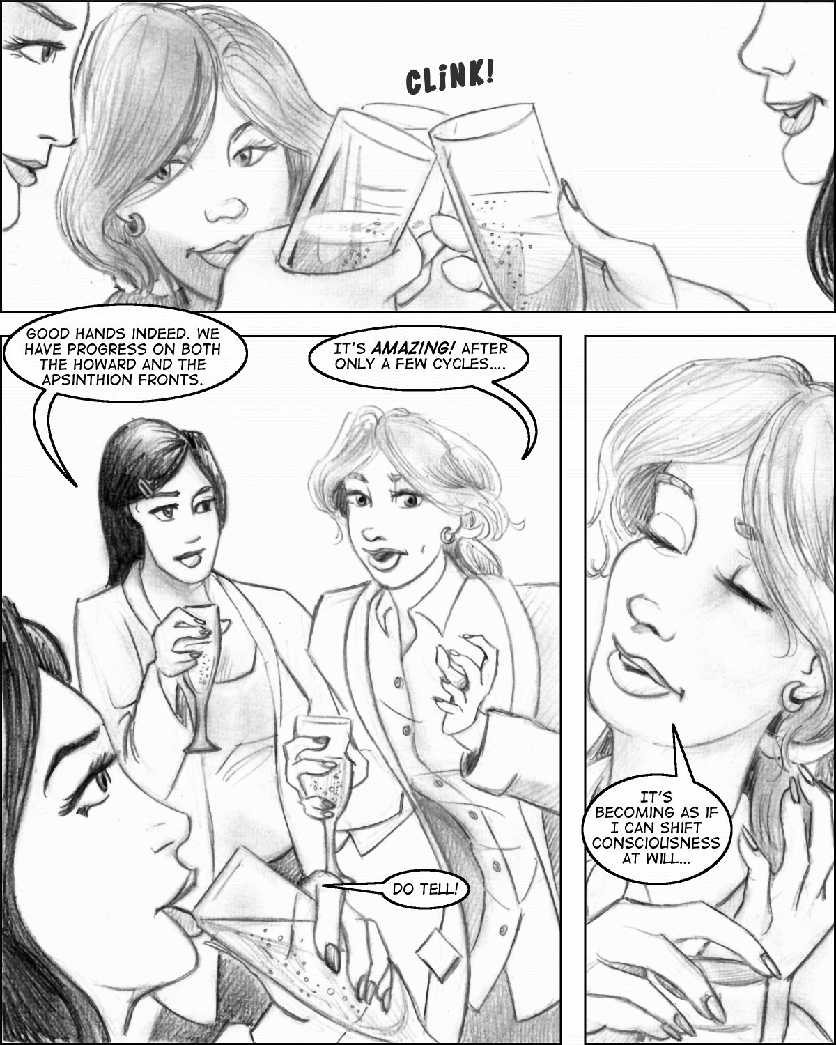 The girls of the lab toast success, and Nanetta begins to fantasize...
