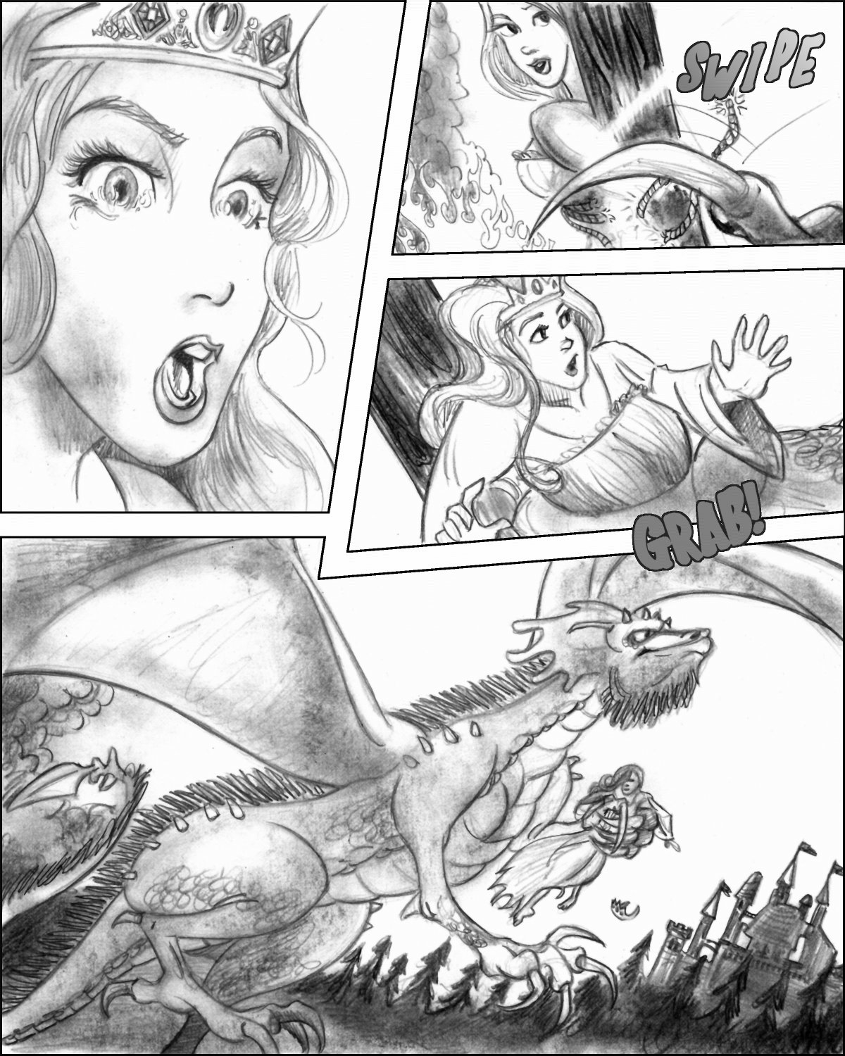 Nanetta swiped by a dragon!