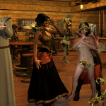 Many gorgeous Dynas play various roles in a mad science steampunk tavern!