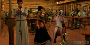 Many gorgeous Dynas play various roles in a mad science steampunk tavern!