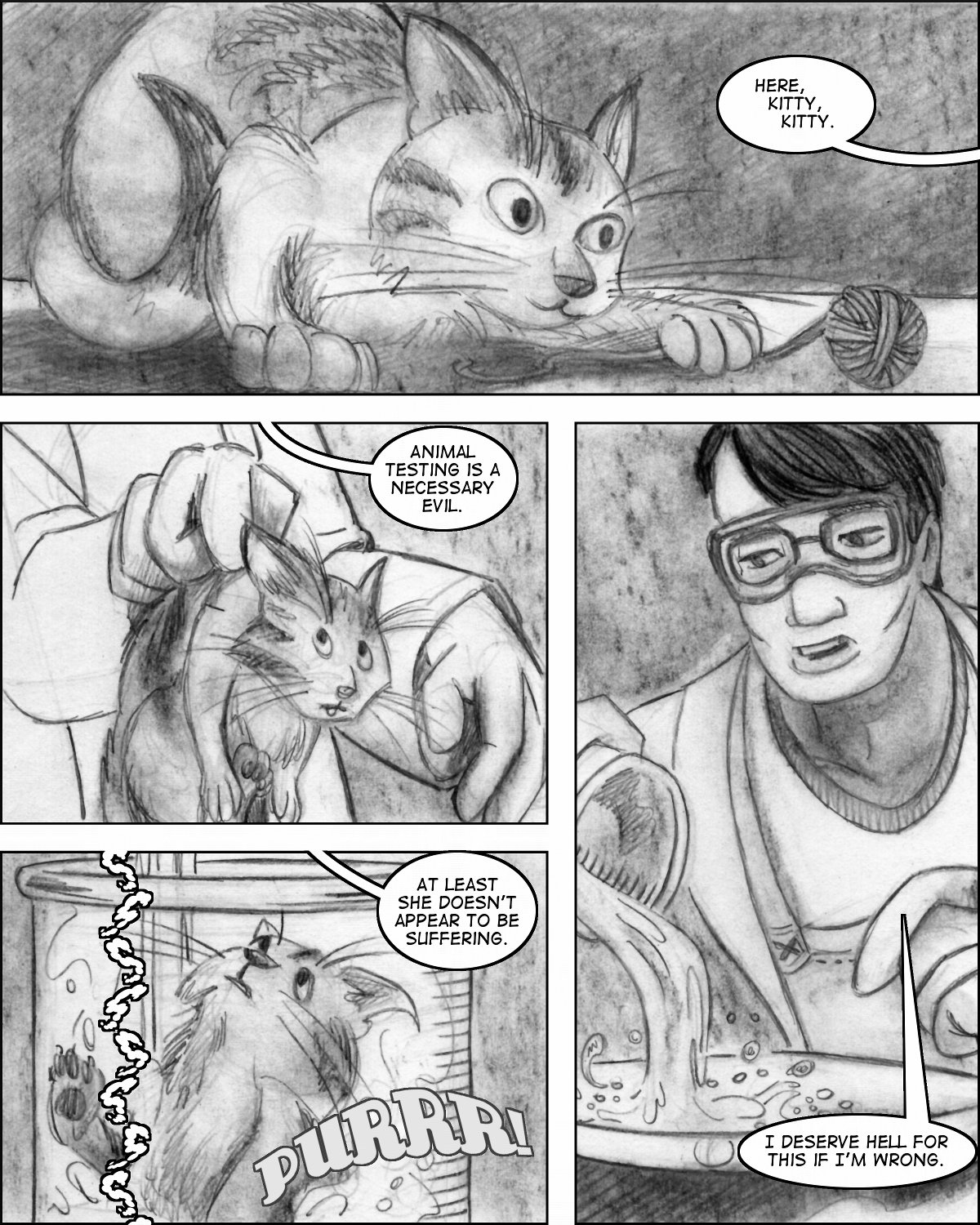 Aloysius dissolves a kitten using the Apsinthion Protocol