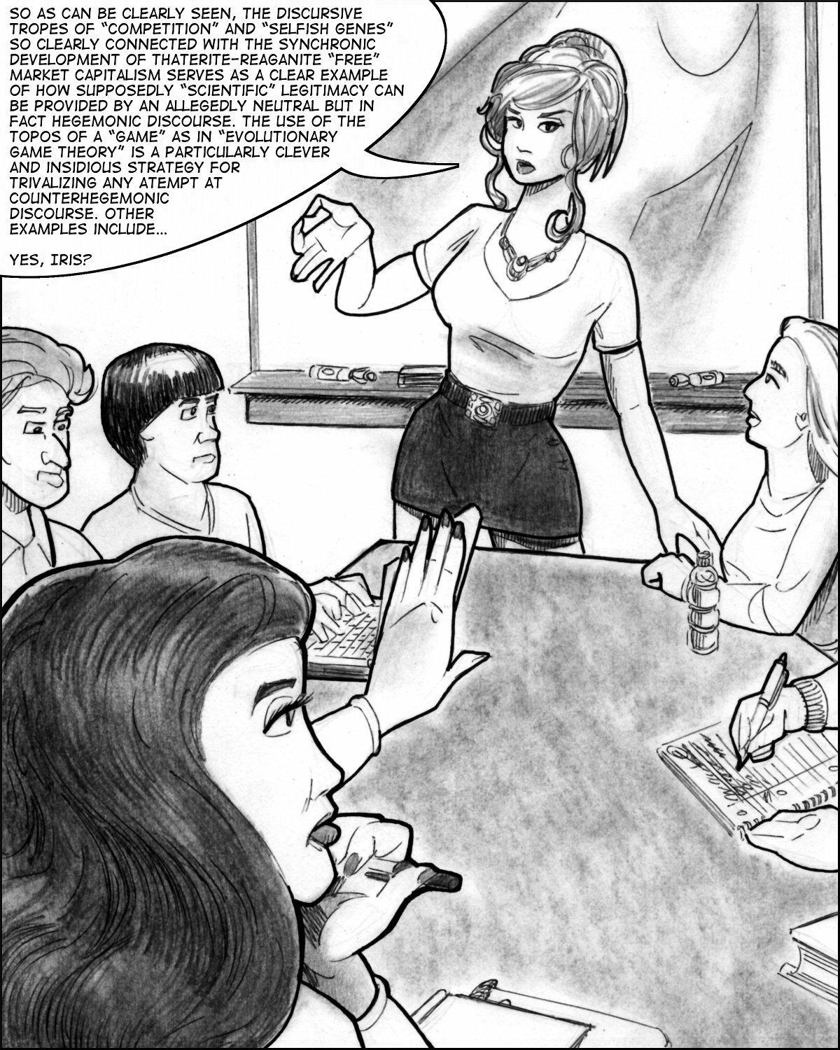 Aphrodite Mora babbles on until Iris interrupts her with a question.