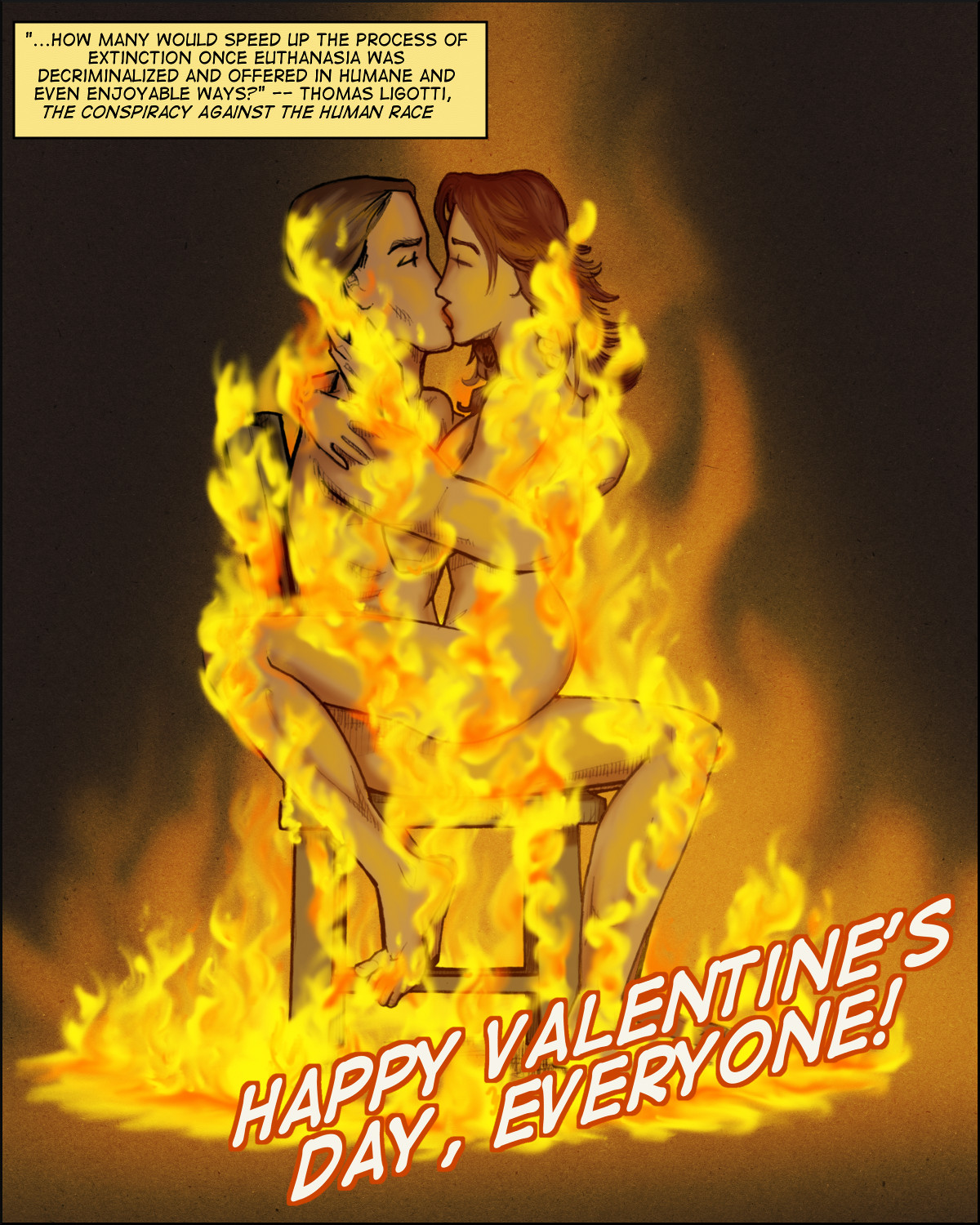 Lovers self-immolate -- how romantic!
