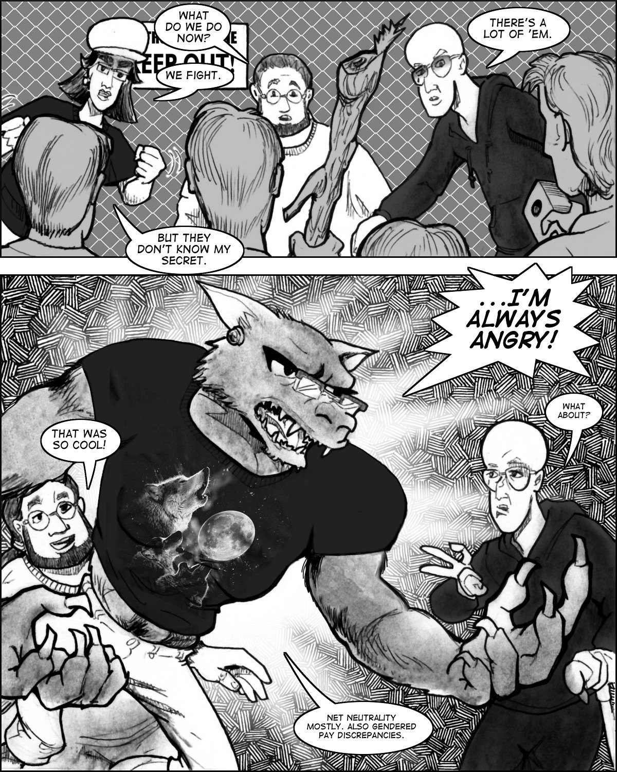 Nothing like a werewolf for dealing with an angry mob.
