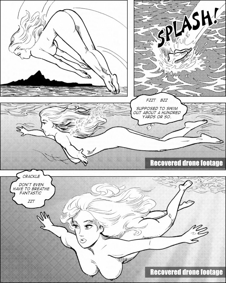  Naked Eliza makes her fateful dive. 
