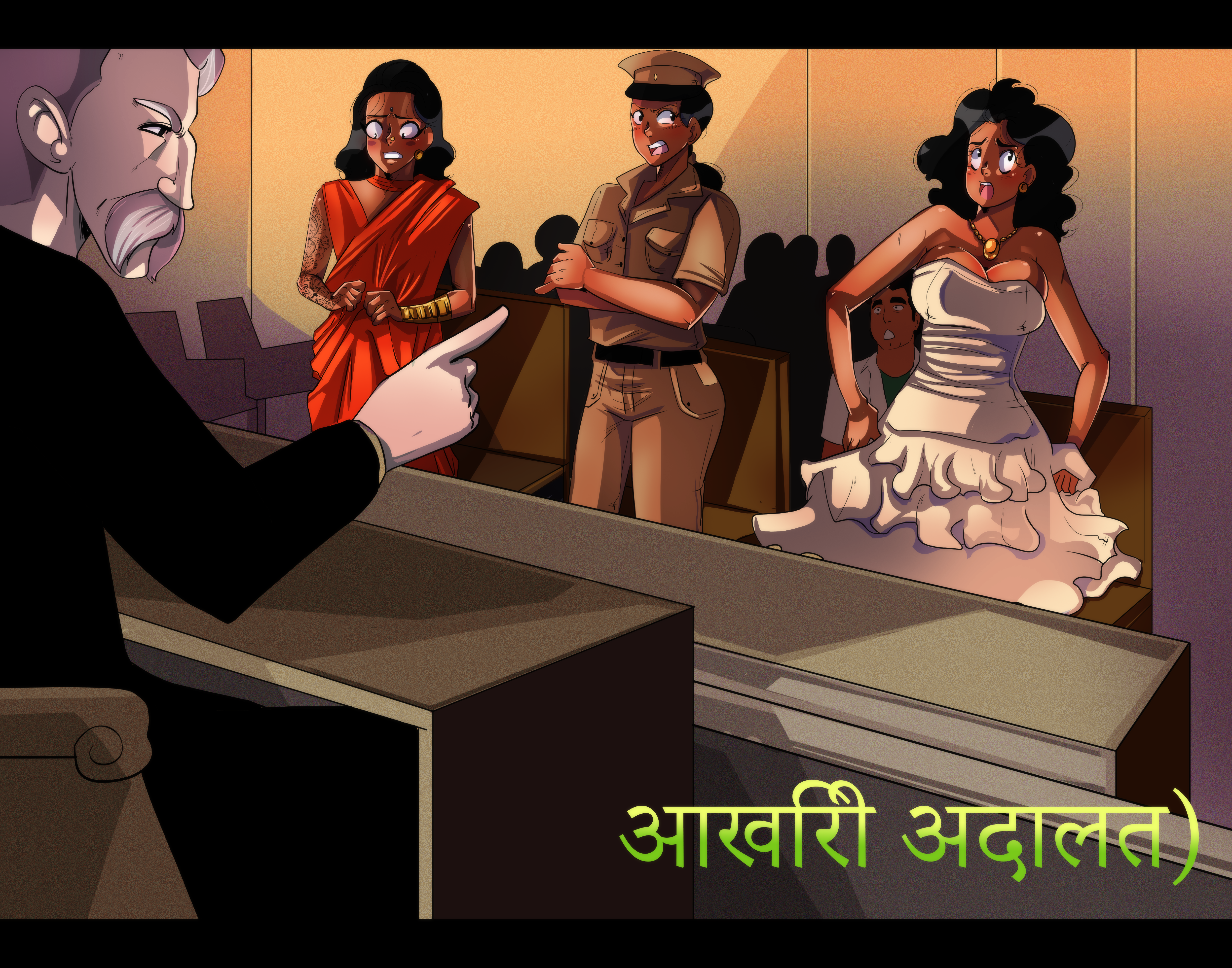 Illustration for Aakhri Adaalat done by Lucy Fidelis
